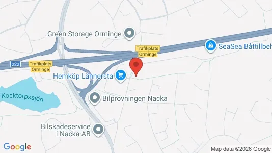 Lager til leie i Nacka - kort over placeringen