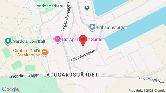 Almacenes En alquiler i Gärdet/Djurgården - kort over placeringen