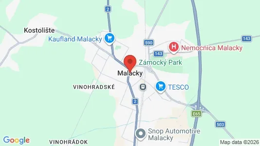 Företagslokaler till salu i Malacky – Foto från Google Street View