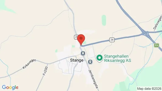 Shops for rent i Stange - kort over placeringen