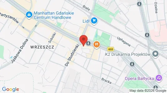 Commercial properties for rent i Gdańsk - kort over placeringen