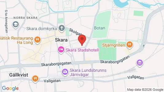 Warehouses for rent i Skara - kort over placeringen