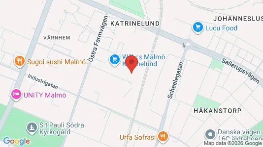 Företagslokaler för uthyrning i Malmö Centrum - kort over placeringen