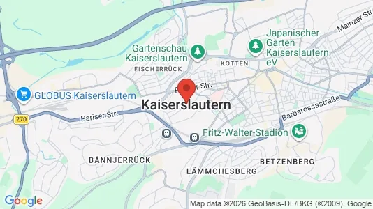 Industrial properties for rent i Kaiserslautern - kort over placeringen