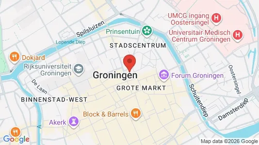 Kontorlokaler til leje i Groningen - kort over placeringen