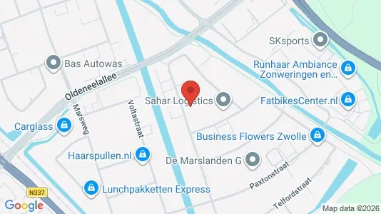 Lokaler til leie i Zwolle - kort over placeringen