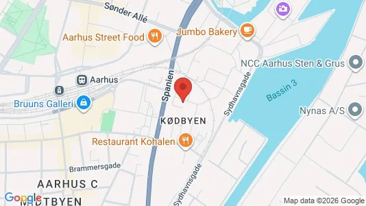 Kontorer til leie i Aarhus C - kort over placeringen