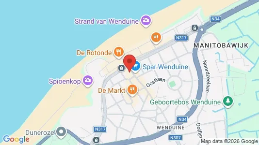 Commercial properties for rent i De Haan - kort over placeringen