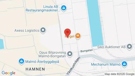 Lagerlokaler för uthyrning i Malmö Centrum - kort over placeringen