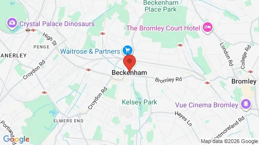 Liikekiinteistöt Myynnissä i Beckenham - Kent - Kuva Google Street Viewstä