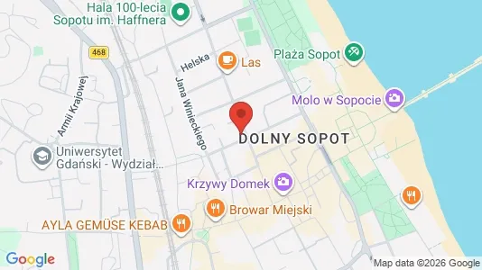 Kantorruimte te huur i Sopot - kort over placeringen