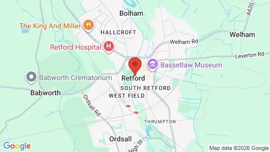 Butikslejemål til leje i Retford - Nottinghamshire - Foto fra Google Street View