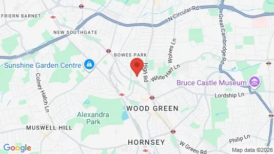 Commercial properties for sale i London N22 - kort over placeringen