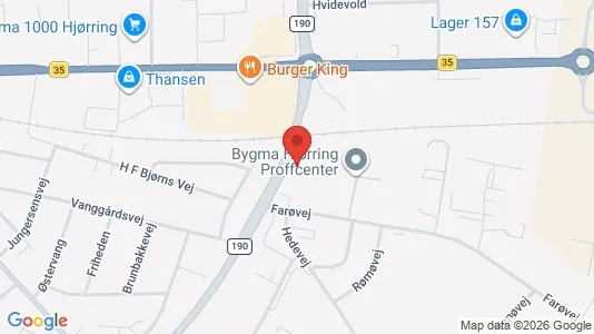 Warehouses for rent i Hjørring - kort over placeringen