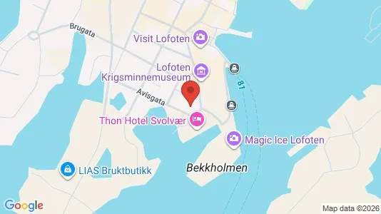 Kantorruimte te huur i Vågan - kort over placeringen