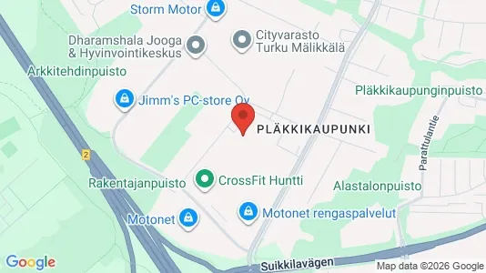 Industrilokaler för uthyrning i Åbo - kort over placeringen