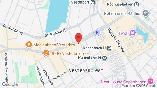 Kontorlokaler til leje i Vesterbro - kort over placeringen
