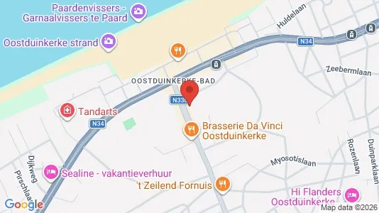Lokaler til leie i Koksijde - kort over placeringen