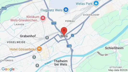 Företagslokaler för uthyrning i Wels - kort over placeringen