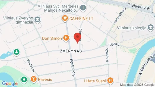 Commercial properties for rent i Vilnius Žvėrynas - kort over placeringen