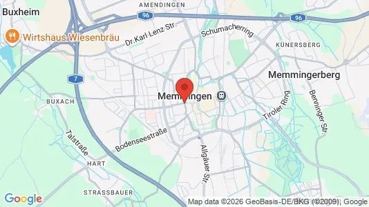 Varastot Vuokrattavana i Memmingen - Kuva Google Street Viewstä