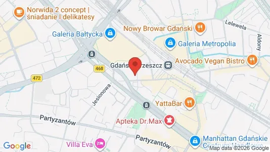 Commercial properties for rent i Gdańsk - kort over placeringen