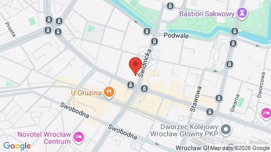 Commercial properties for rent i Wrocław - kort over placeringen