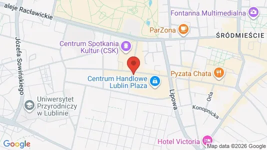 Företagslokaler för uthyrning i Lublin - kort over placeringen