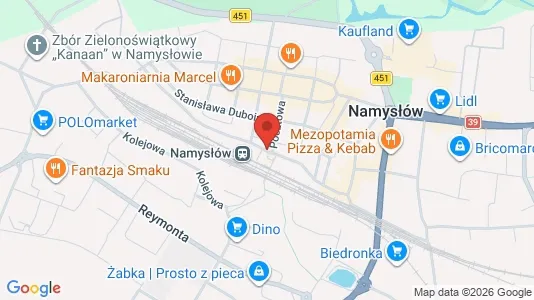 Commercial properties for rent i Namysłowski - kort over placeringen
