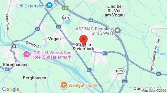 Industrial properties for rent i Straß in Steiermark - kort over placeringen