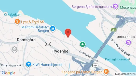 Office spaces for rent i Bergen Årstad - kort over placeringen