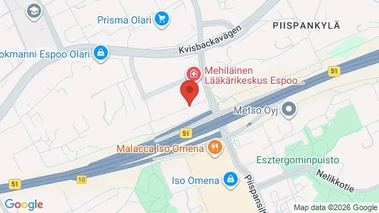 Lager til leie i Espoo - kort over placeringen