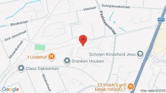 Commercial properties for rent i Hasselt - kort over placeringen