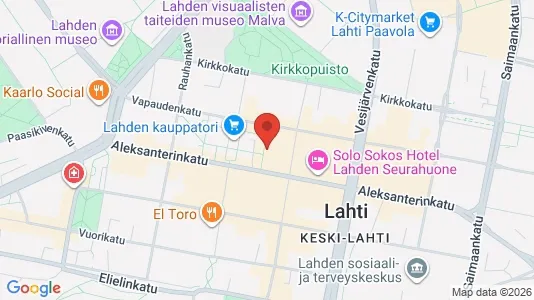 Toimistotilat Vuokrattavana i Lahti - kort over placeringen
