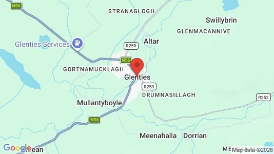 Commercial properties for rent i Glenties - kort over placeringen