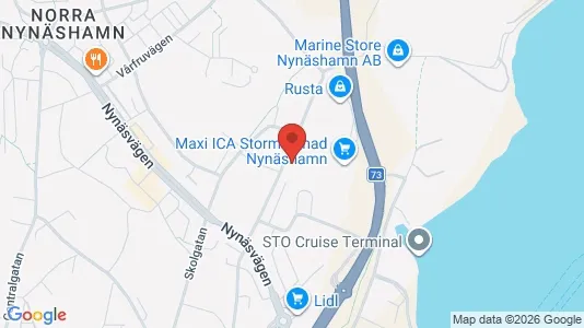 Varastot Vuokrattavana i Nynäshamn - kort over placeringen
