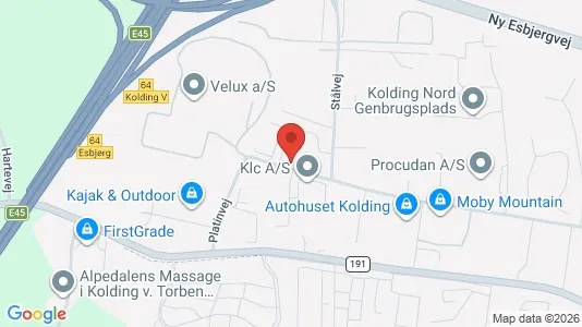 Lagerlokaler til leje i Kolding - kort over placeringen