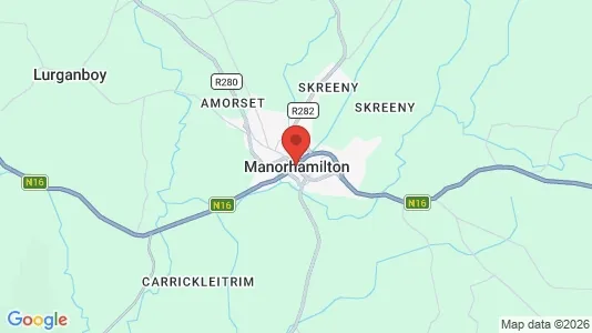 Sklepy Do wynajęcia i Manorhamilton - kort over placeringen