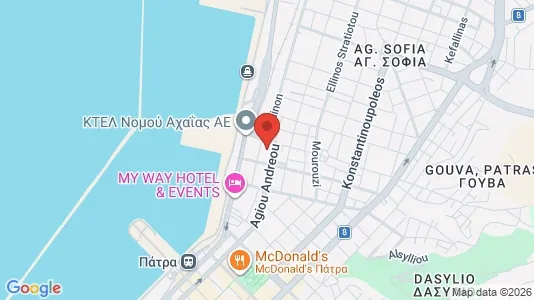 Propiedades comerciales En alquiler i Patras - kort over placeringen