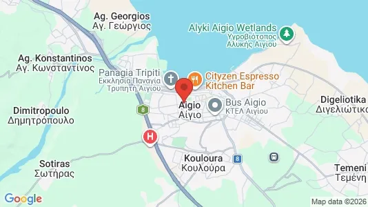 Sklepy Do wynajęcia i Aigialeia - kort over placeringen
