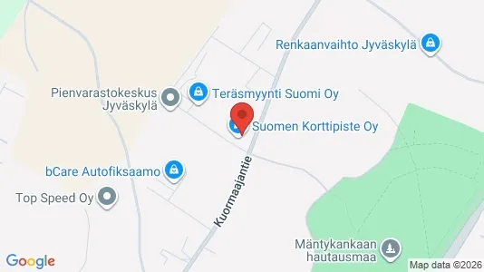 Industrial properties for rent i Jyväskylä - kort over placeringen