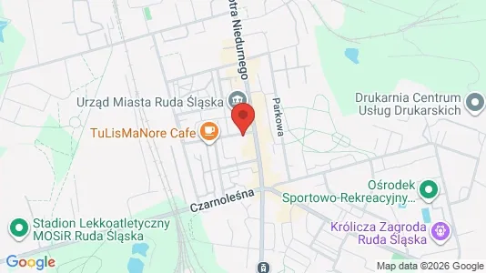 Commercial properties for rent i Ruda Śląska - kort over placeringen