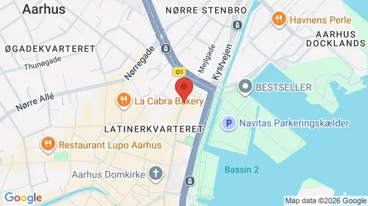 Gewerbeflächen zur Miete i Aarhus C - kort over placeringen