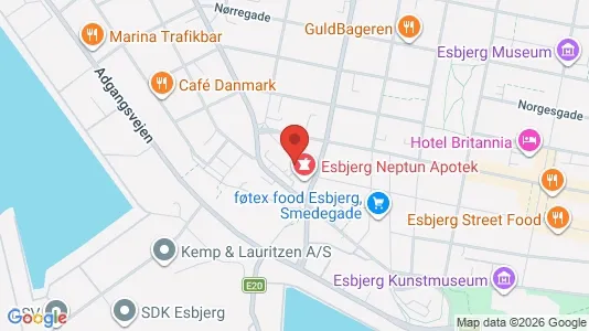 Propiedades comerciales En alquiler i Esbjerg - kort over placeringen