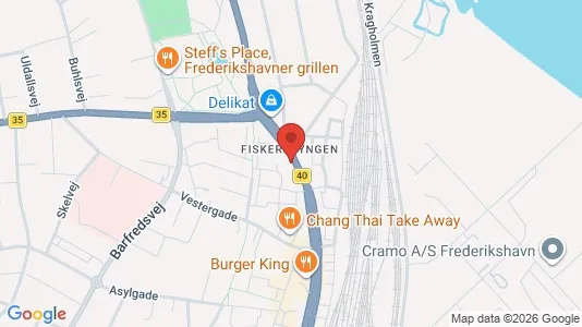 Företagslokaler för uthyrning i Frederikshavn - kort over placeringen