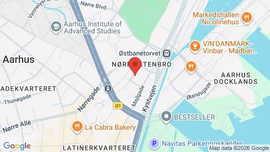 Gewerbeflächen zur Miete i Aarhus C - kort over placeringen