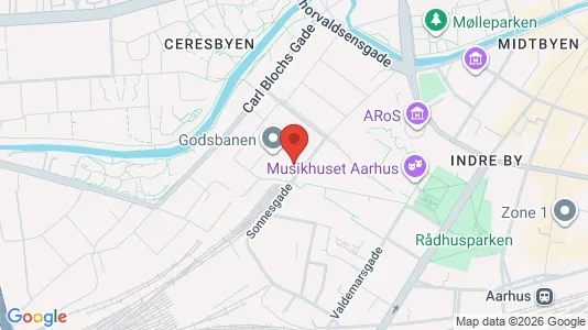 Lokaler til leje i Aarhus C - kort over placeringen