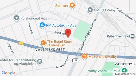 Gewerbeflächen zur Miete i Valby - kort over placeringen