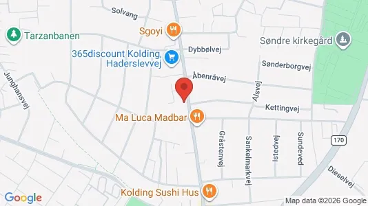 Gewerbeflächen zur Miete i Kolding - kort over placeringen