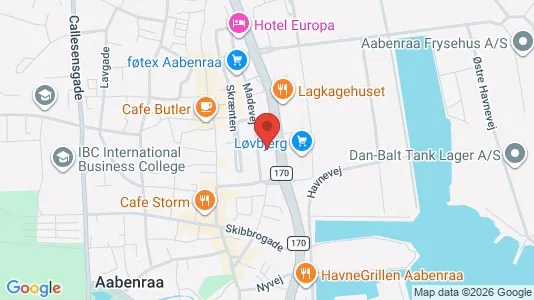 Commercial properties for rent i Aabenraa - kort over placeringen